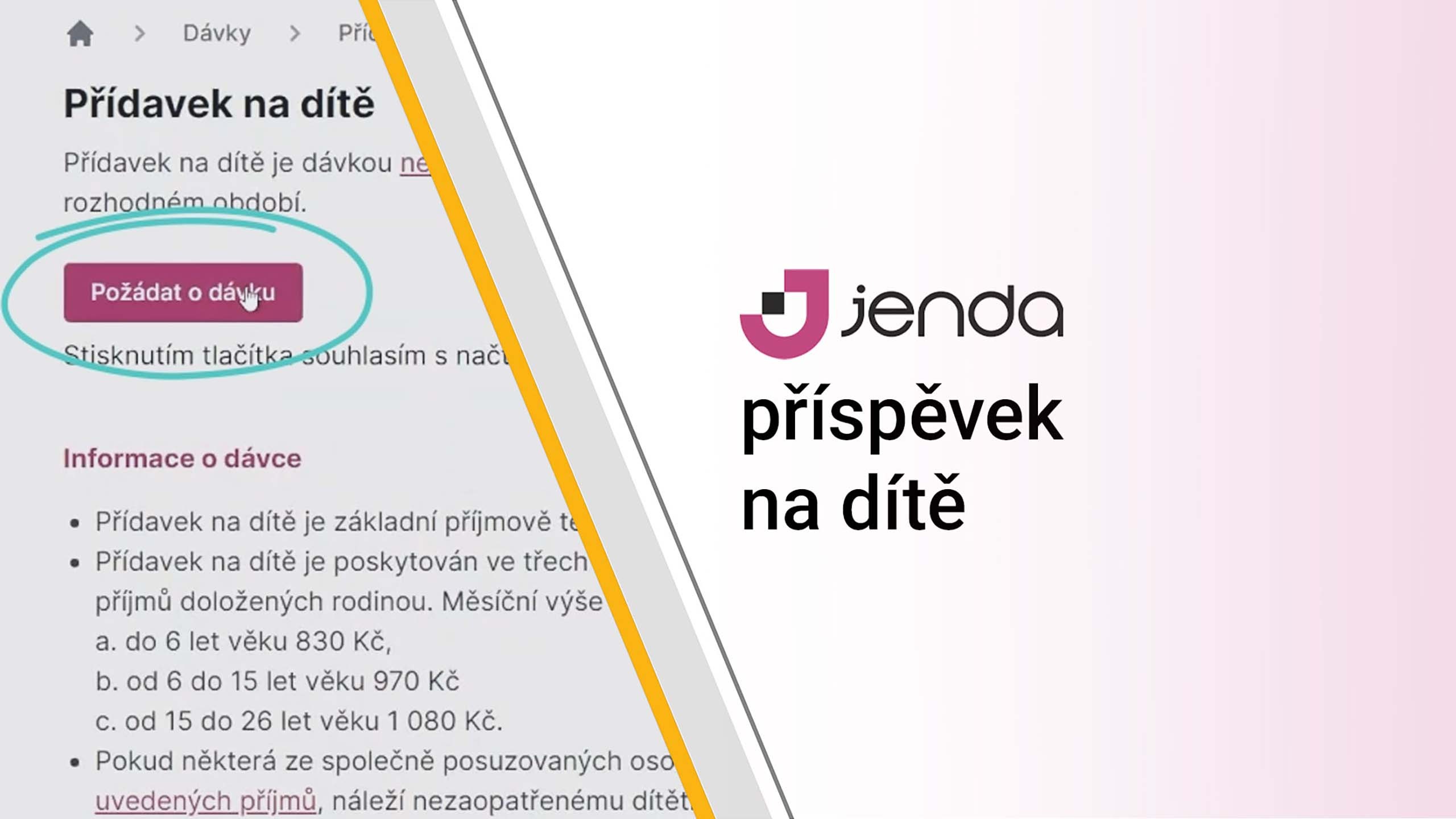 Jenda - přídavek na dítě