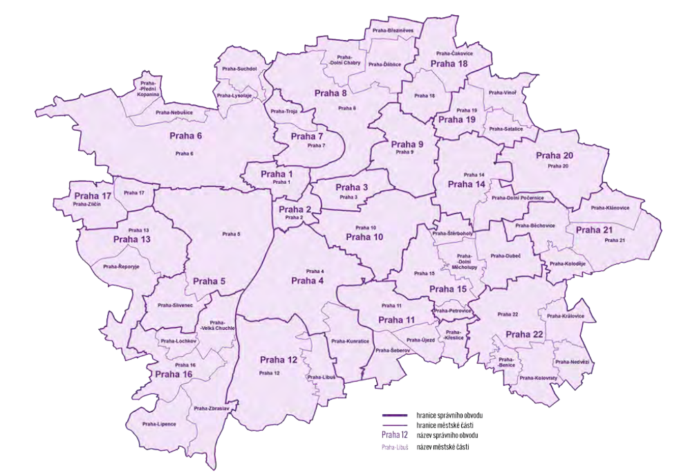 Mapa Prahy