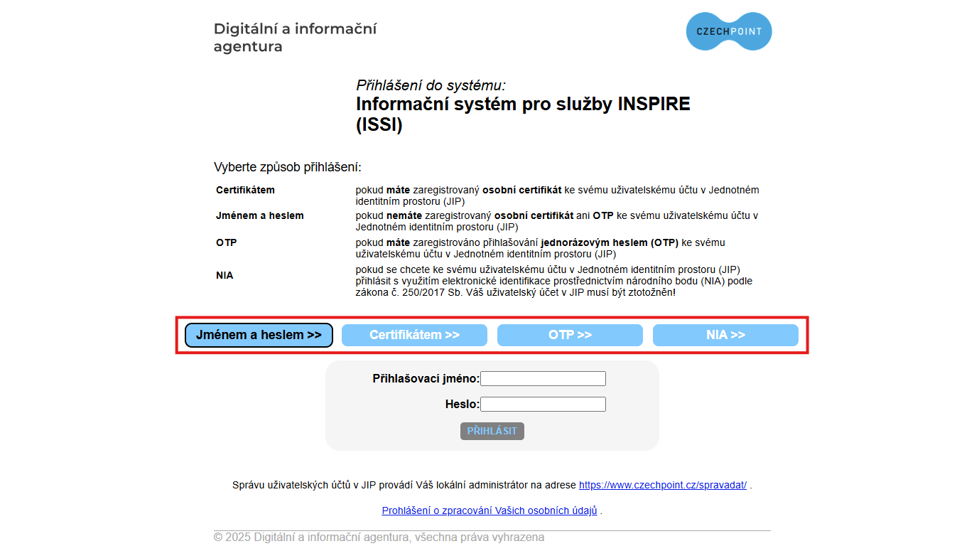 Registrace pro poskytovatele dat do ISSI 3