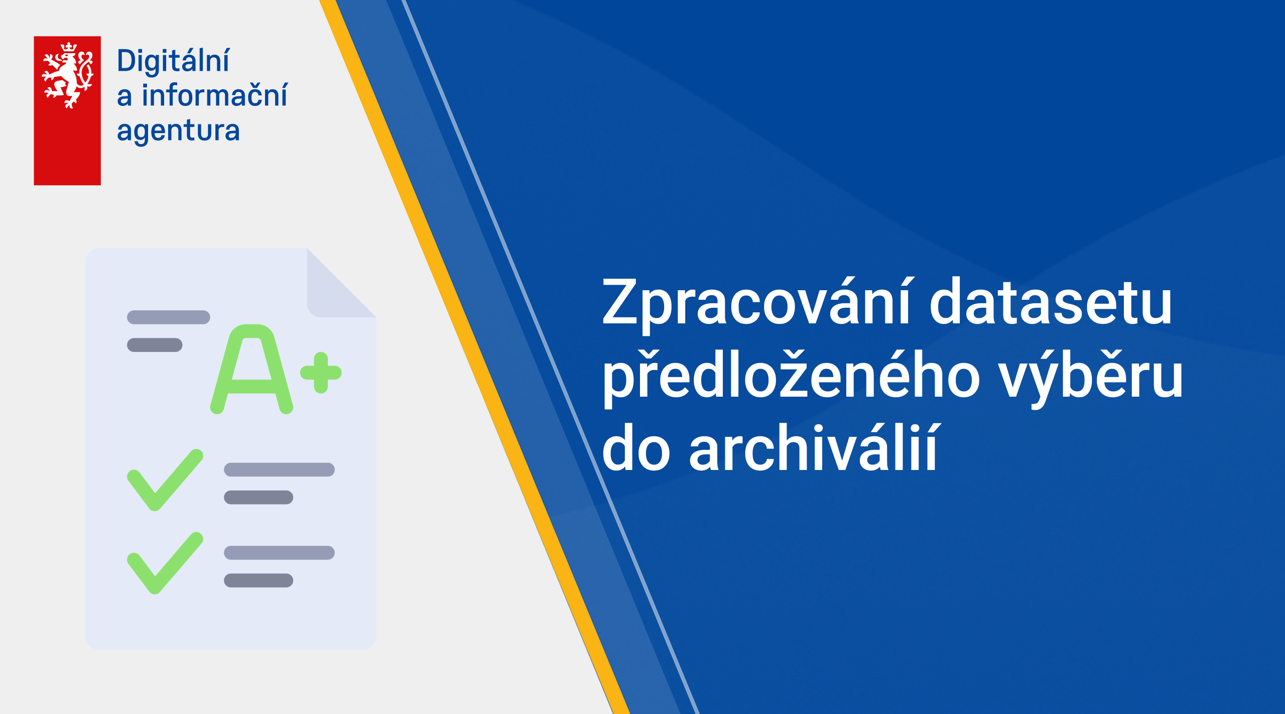 Zpracování datasetu předloženého výběru do archiválií