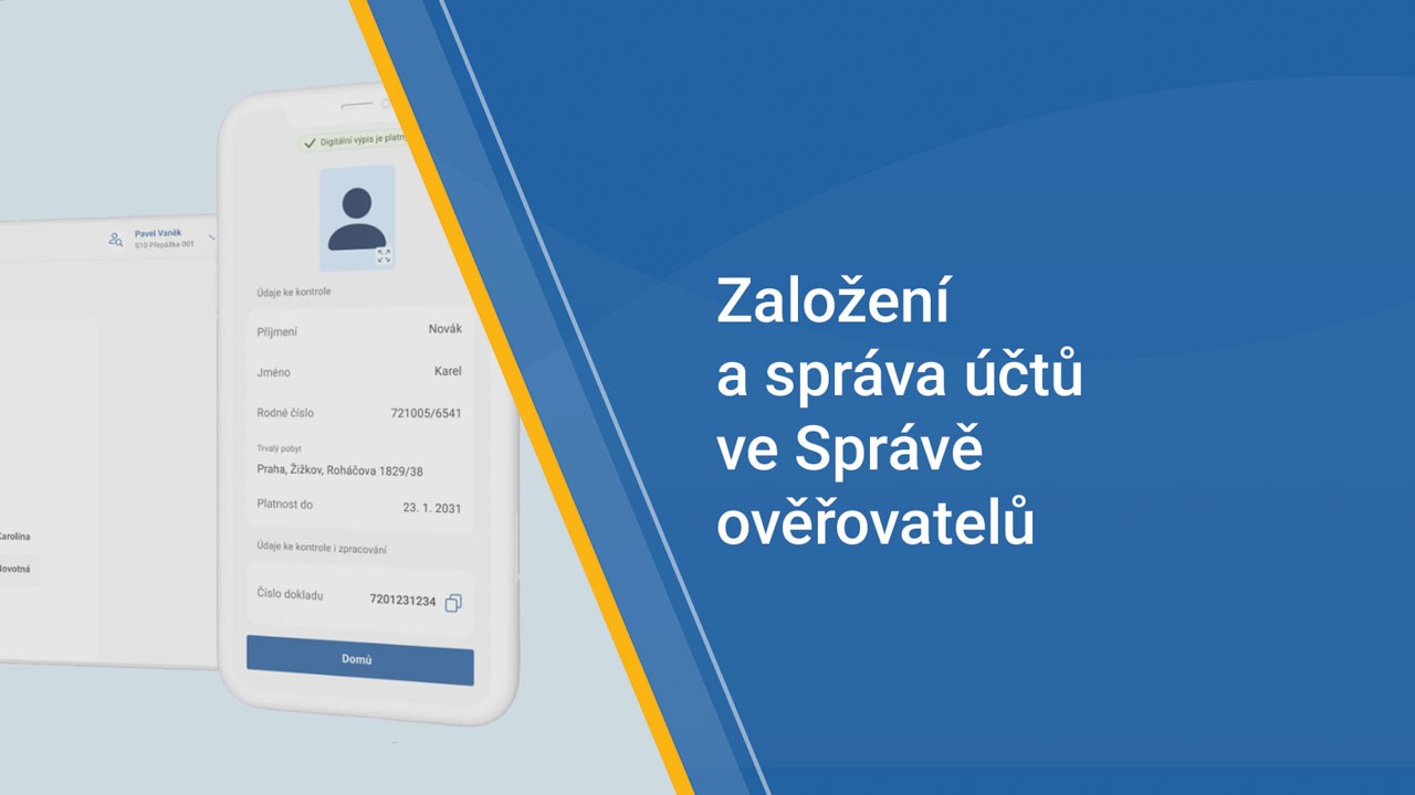 Jak zakládat a spravovat účty ve Správě ověřovatelů