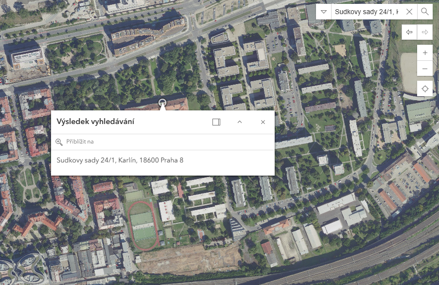 Zobrazení adresy v mapě.