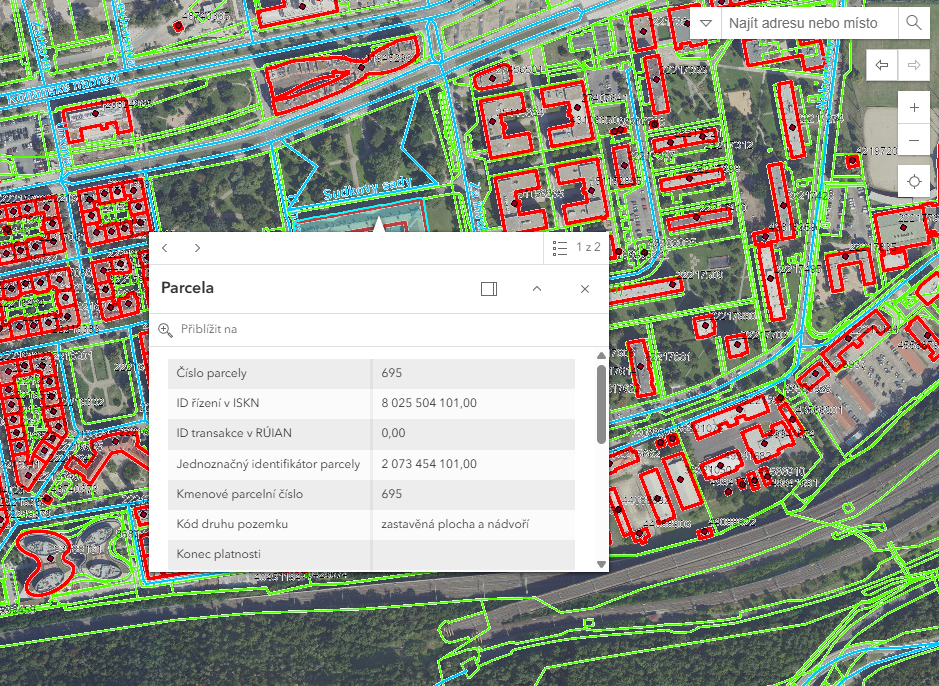 Zobrazení atributů.