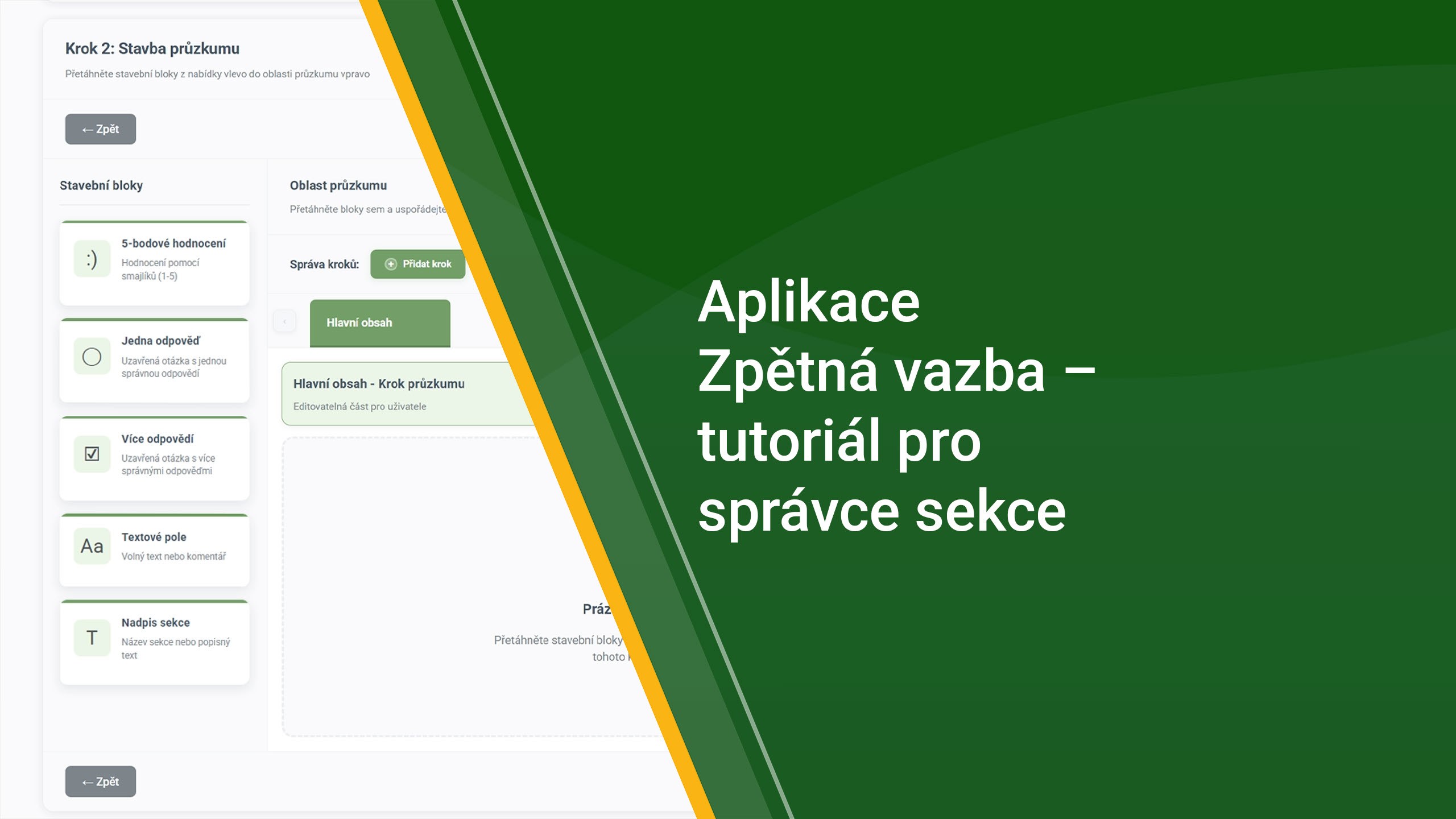 Aplikace Zpětná vazba – tutoriál pro správce sekce