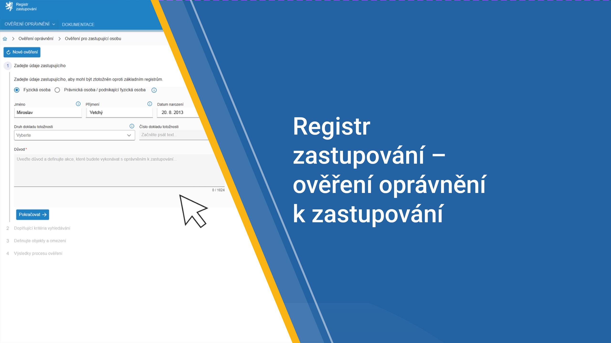 Registr zastupování – ověření oprávnění k zastupování
