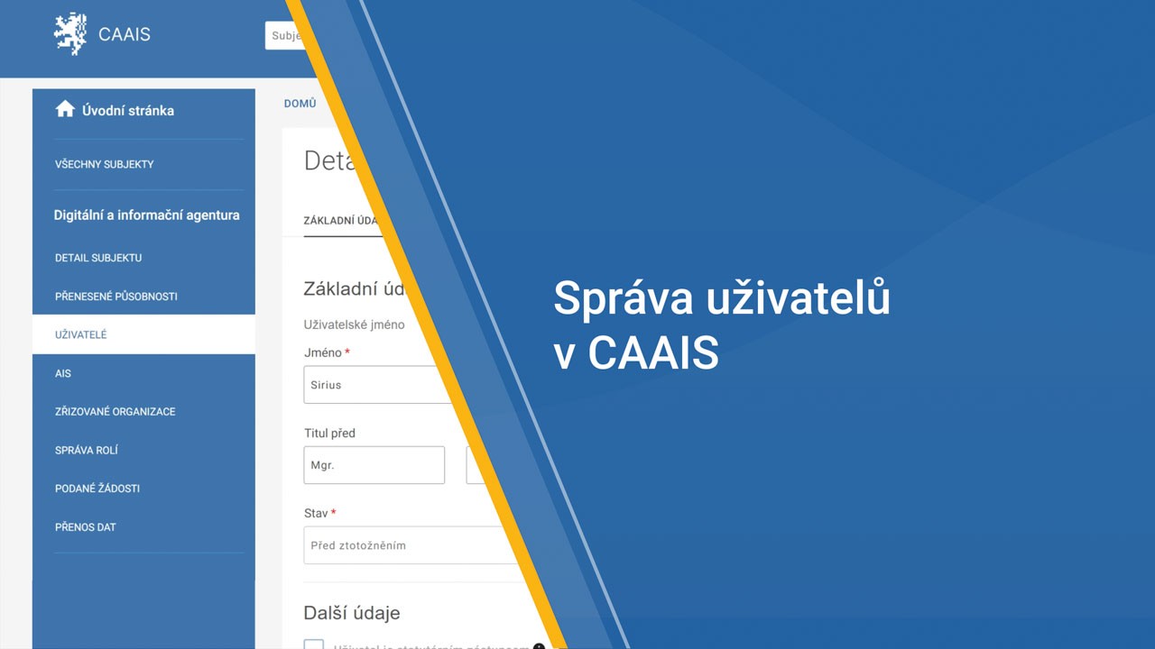 Správa uživatelů v CAAIS